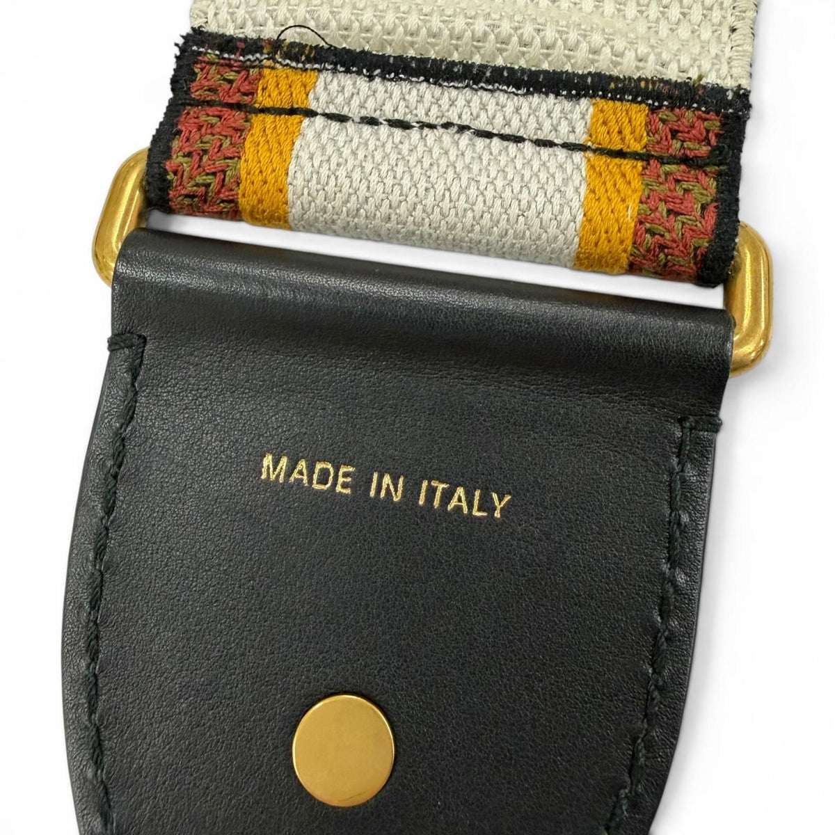 Dior Embroidery Shoulder Strap Canvas Leather Orange Black — view 7