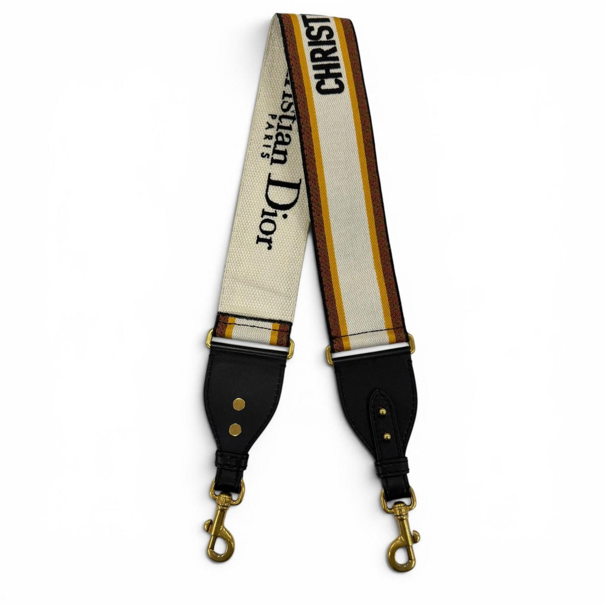 Dior Embroidery Shoulder Strap Canvas Leather Orange Black — view 2