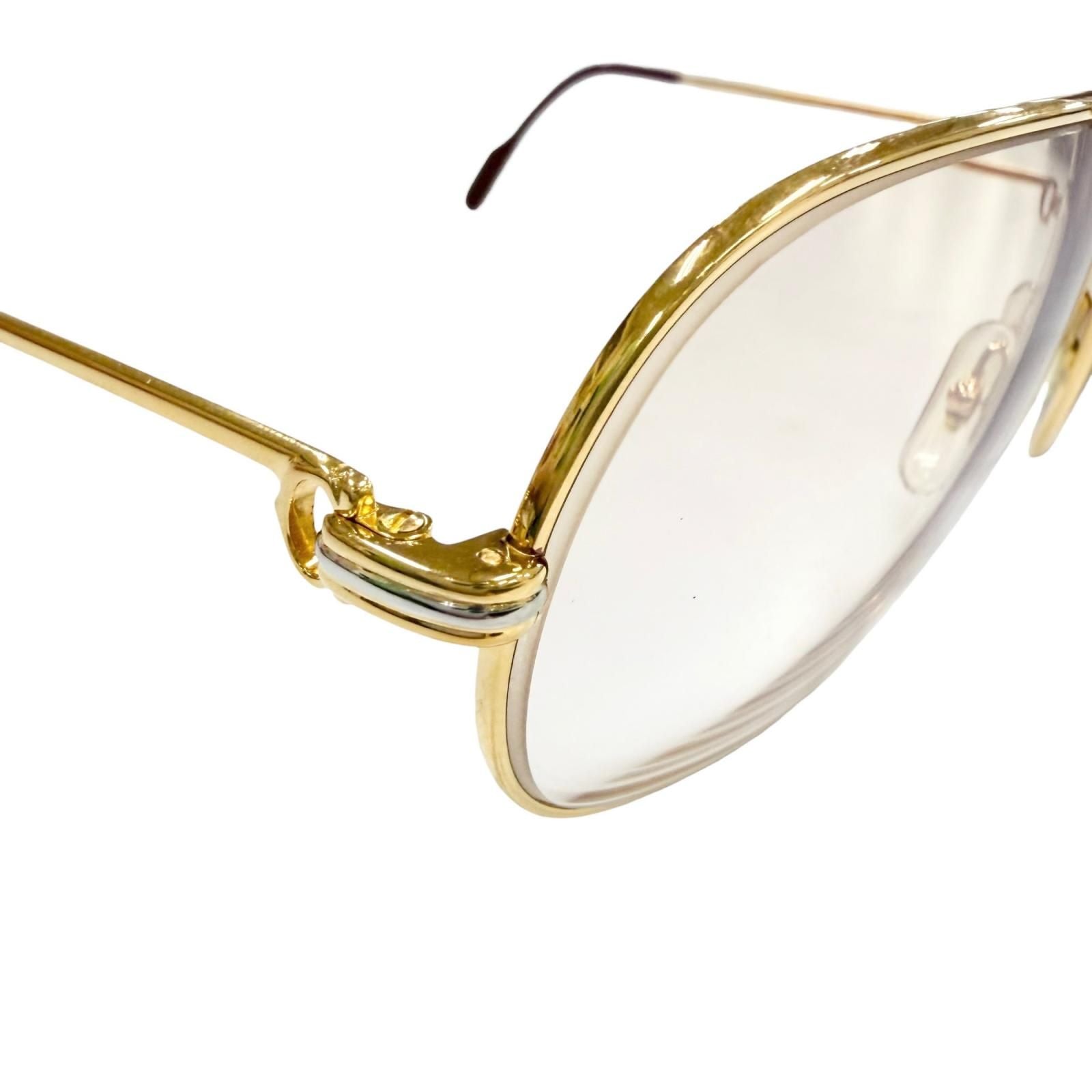 Cartier Vintage Trinity Two Bridge Logo Eyewear Sunglasses Gold Bordeaux — view 7