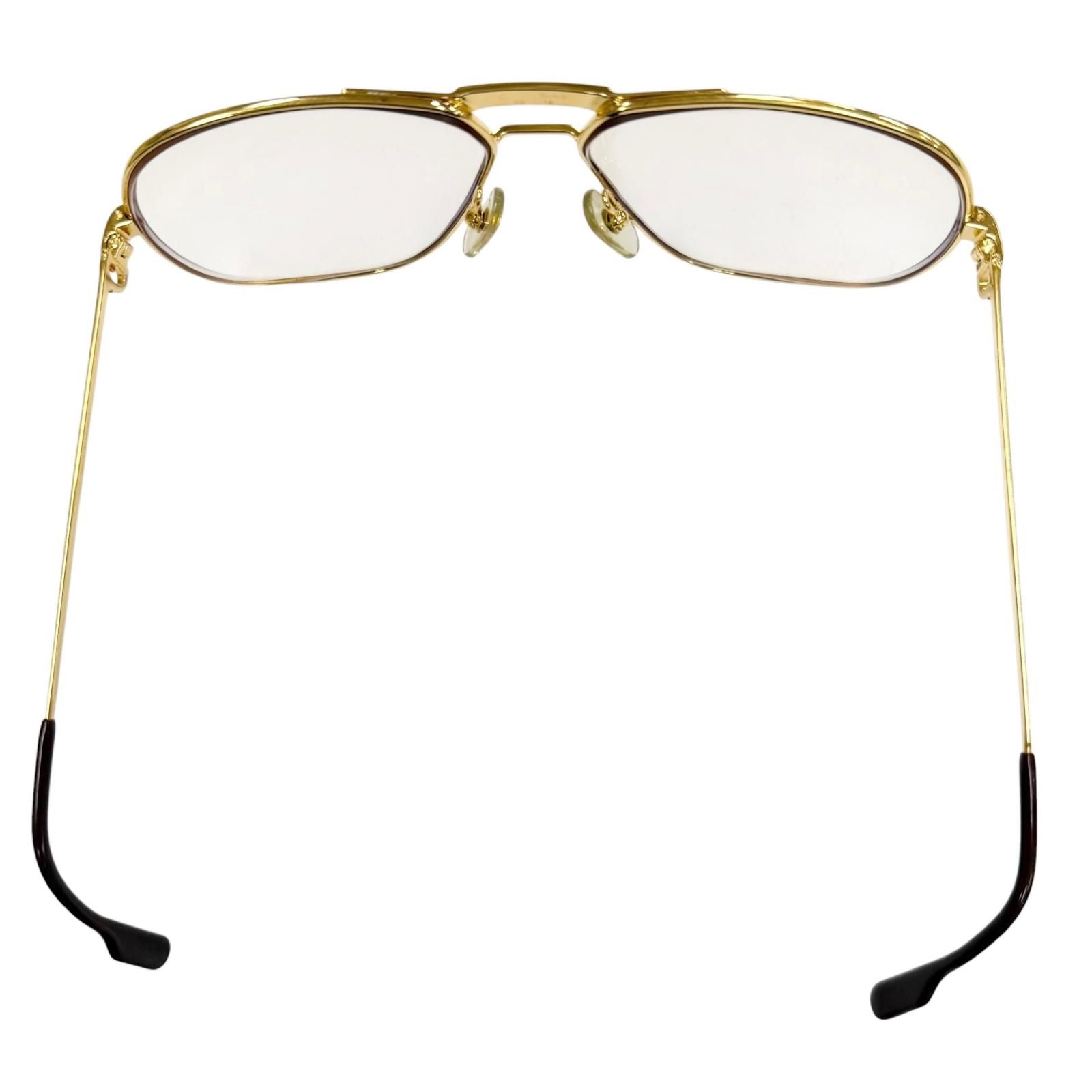 Cartier Vintage Trinity Two Bridge Logo Eyewear Sunglasses Gold Bordeaux — view 5