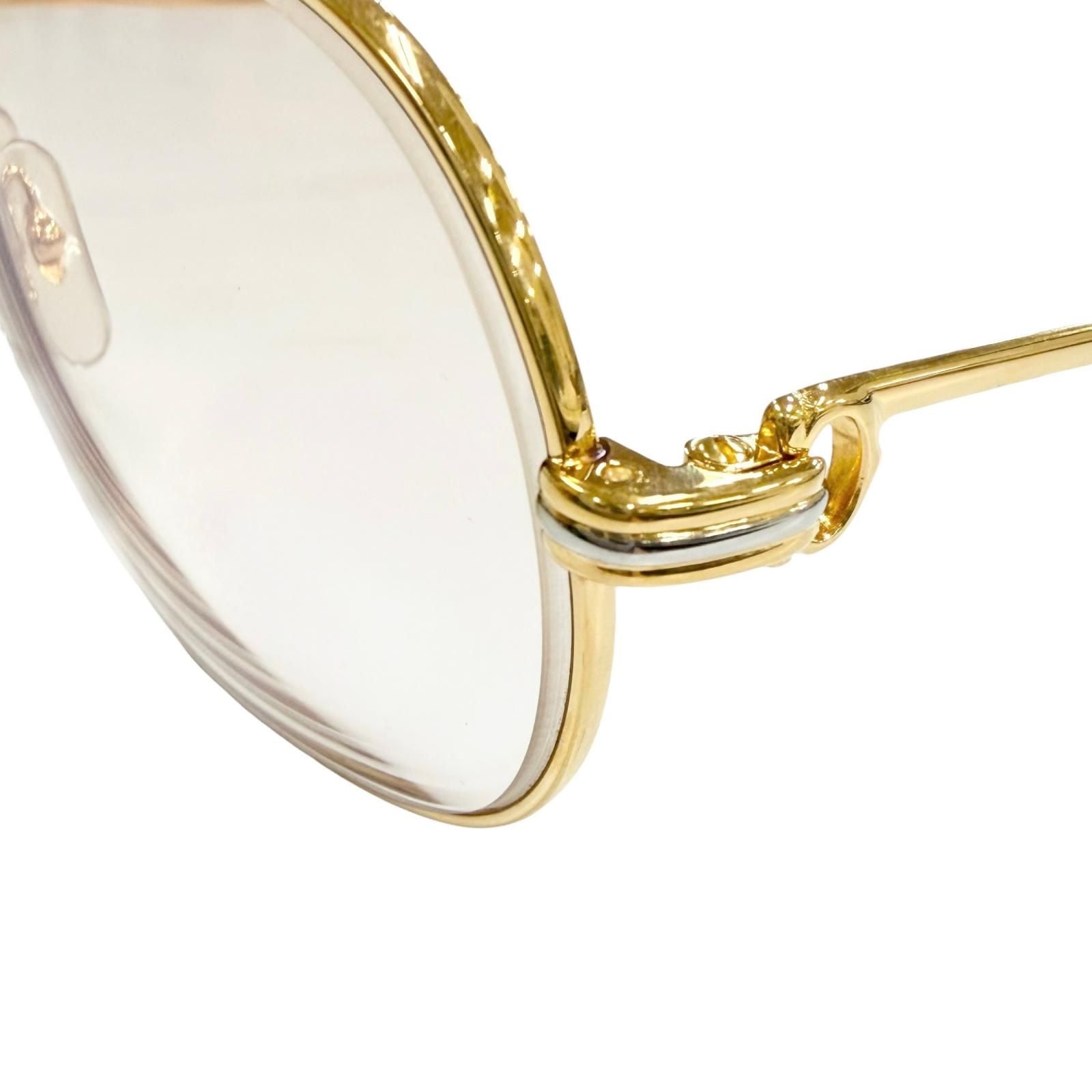 Cartier Vintage Trinity Two Bridge Logo Eyewear Sunglasses Gold Bordeaux — view 6