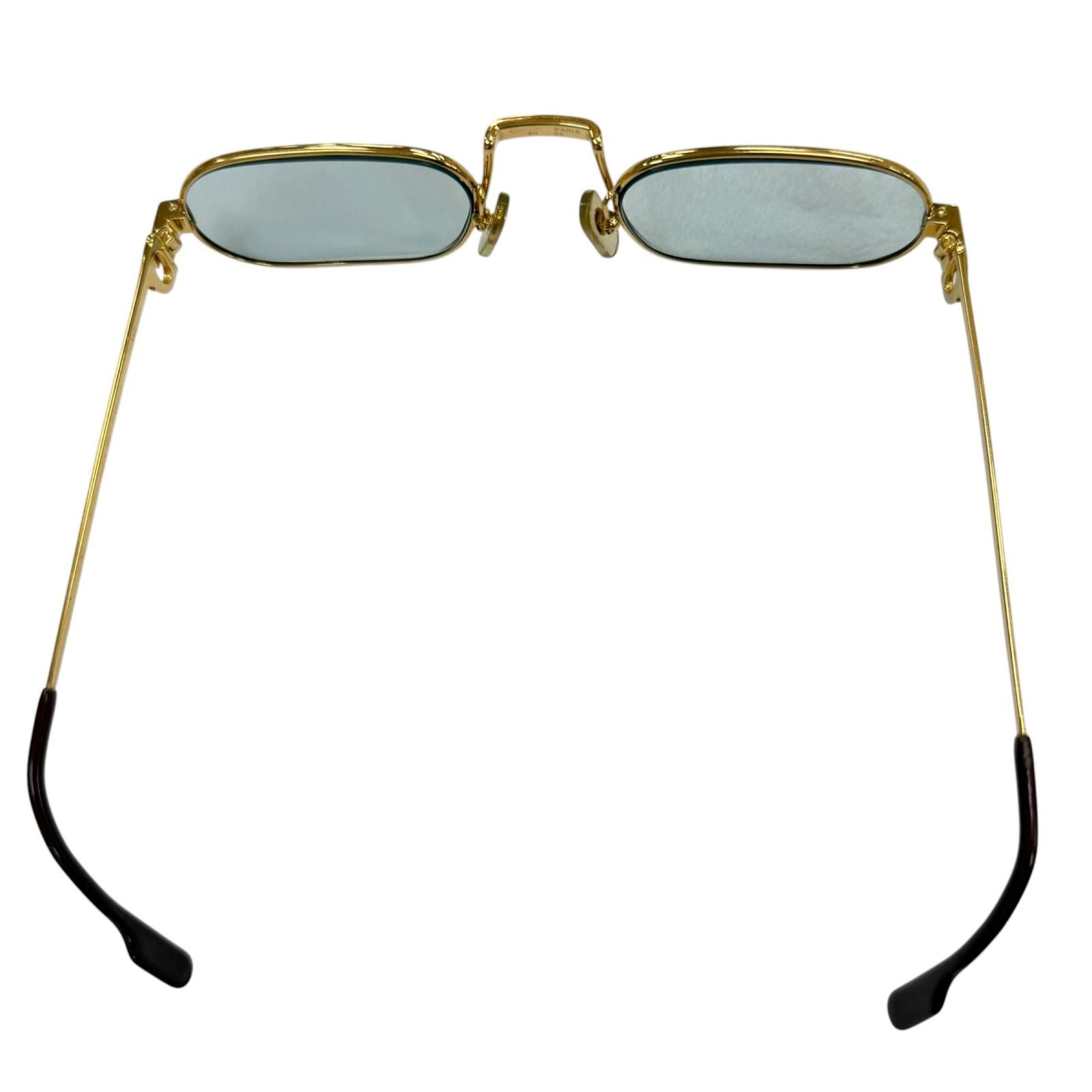 Cartier Vintage Square Logo Eyewear Sunglasses Gold Bordeaux Blue — view 5