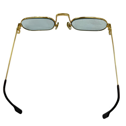 Cartier Vintage Square Logo Eyewear Sunglasses Gold Bordeaux Blue — view 5
