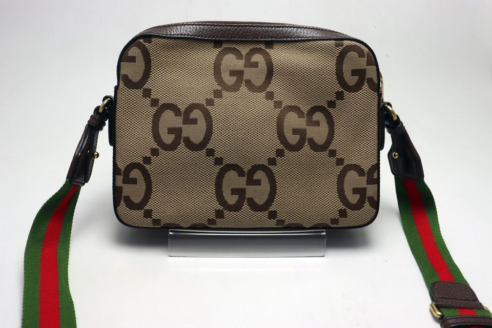 Gucci Jumbo GG Canvas Leather Shoulder Bag — view 2