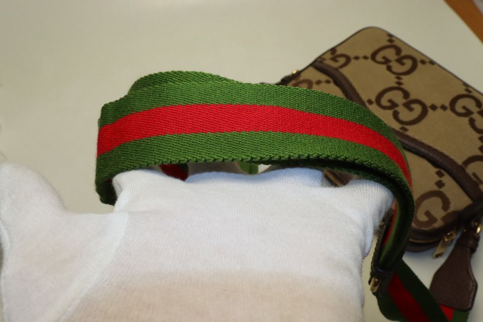 Gucci Jumbo GG Canvas Leather Shoulder Bag — view 5