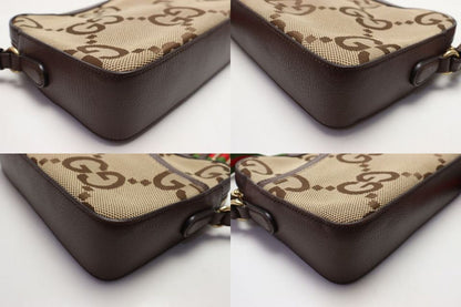 Gucci Jumbo GG Canvas Leather Shoulder Bag — view 4