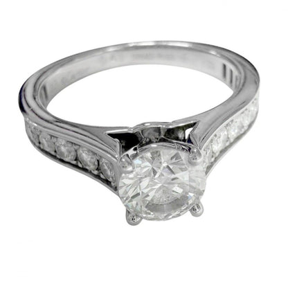 Cartier 1895 Ring Solitaire Half Eternity Platinum Diamond