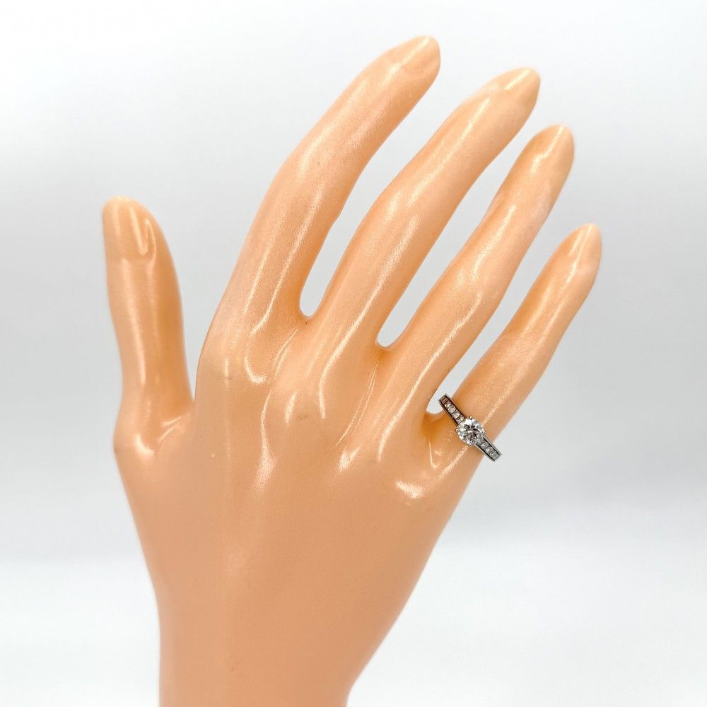 Cartier 1895 Ring Solitaire Half Eternity Platinum Diamond — view 2