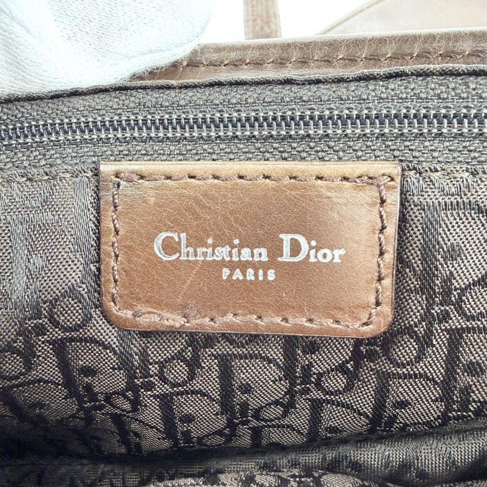 Dior Saddle Bag Galliano Era Shoulder Shearling Leather Brown Beige Silver — view 4