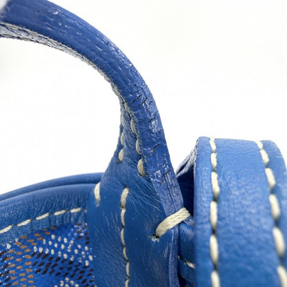 Goyard Tote Saint Louis GM Handbag Shoulder Leather Blue Silver — view 7