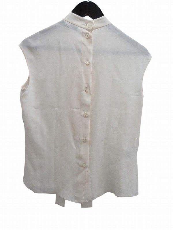 Prada Sleeveless Bowtie Blouse Silk White 38 — view 3