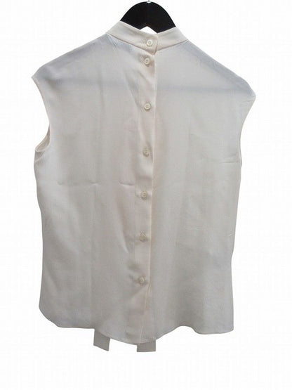Prada Sleeveless Bowtie Blouse Silk White 38 — view 3