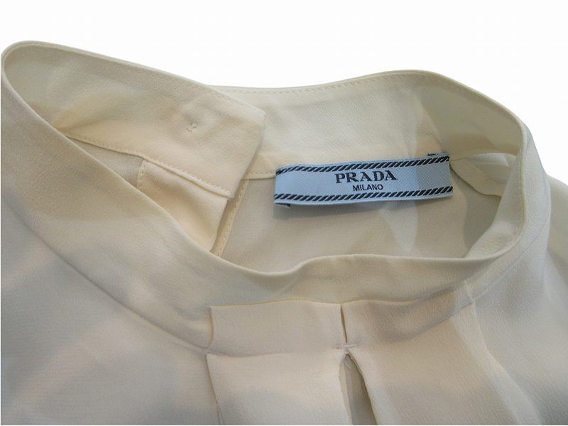 Prada Sleeveless Bowtie Blouse Silk White 38 — view 4