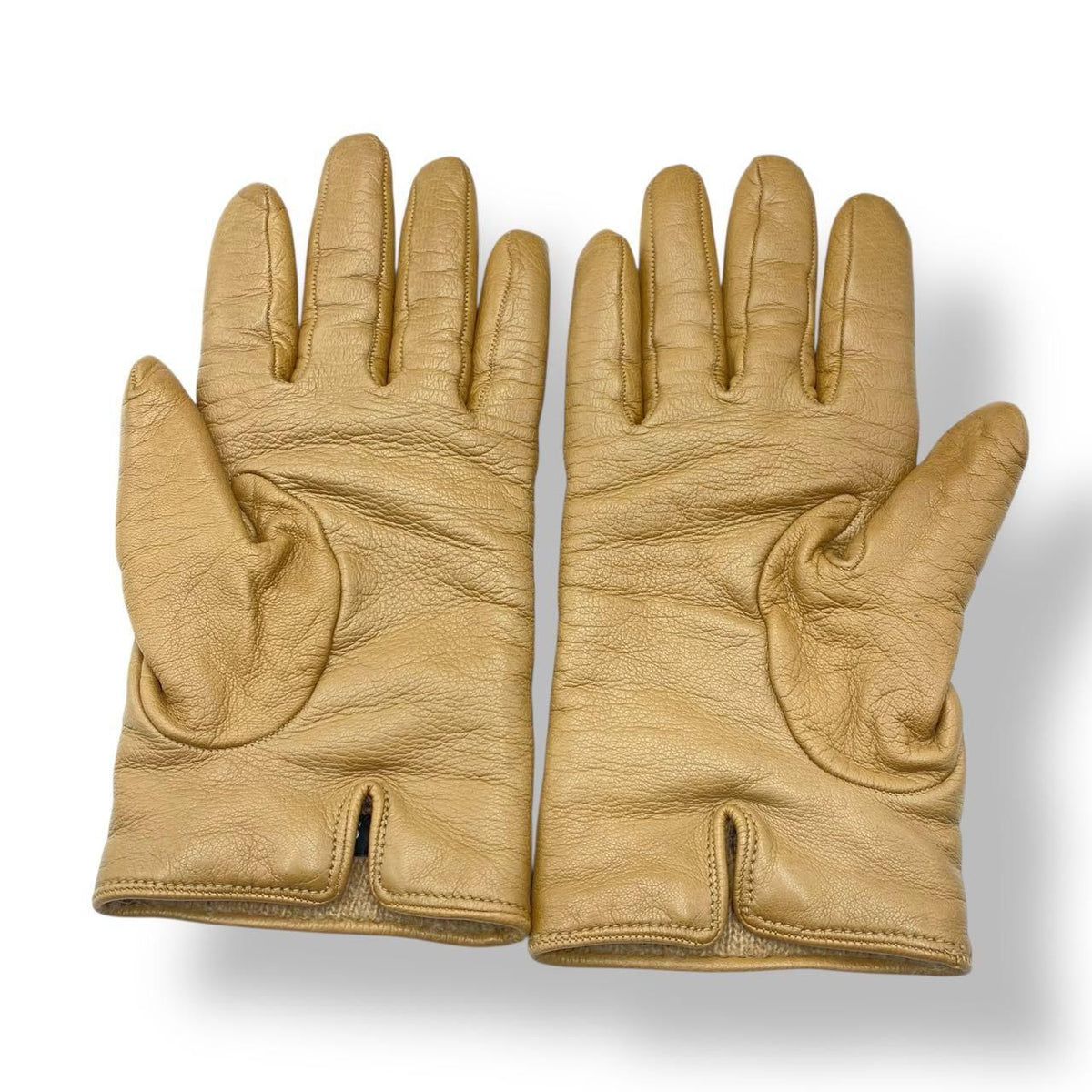 Gucci Gloves Leather Cashmere Brown — view 2
