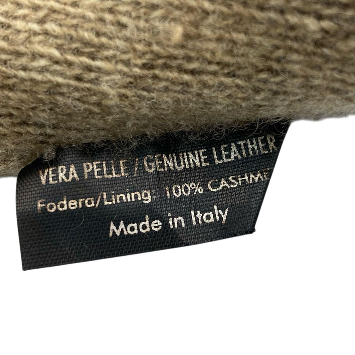 Gucci Gloves Leather Cashmere Brown — view 7