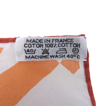 Hermes Carre 70 Cotton Scarf Op'h Pattern Orange — view 7