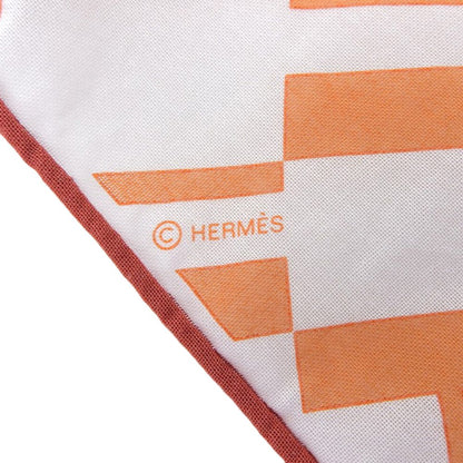 Hermes Carre 70 Cotton Scarf Op'h Pattern Orange — view 8
