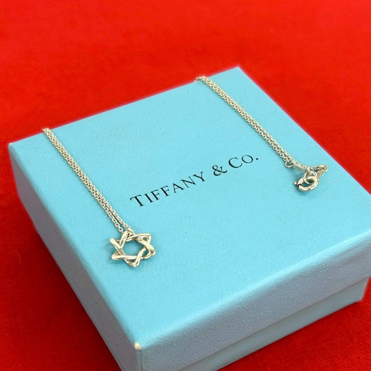 Tiffany & Co Vintage Star of David Necklace 925 Sterling Silver Pendant