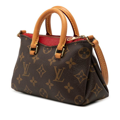 Louis Vuitton Monogram Nano Pallas Mini 2-Way Shoulder Bag Brown Cerise — view 2