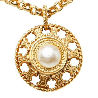 Celine Chain Pendant Gold Faux Pearl Plated — view 3