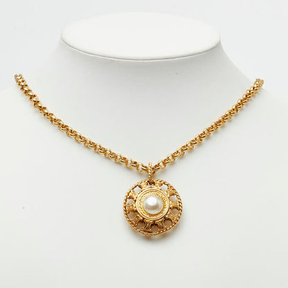 Celine Chain Pendant Gold Faux Pearl Plated — view 7