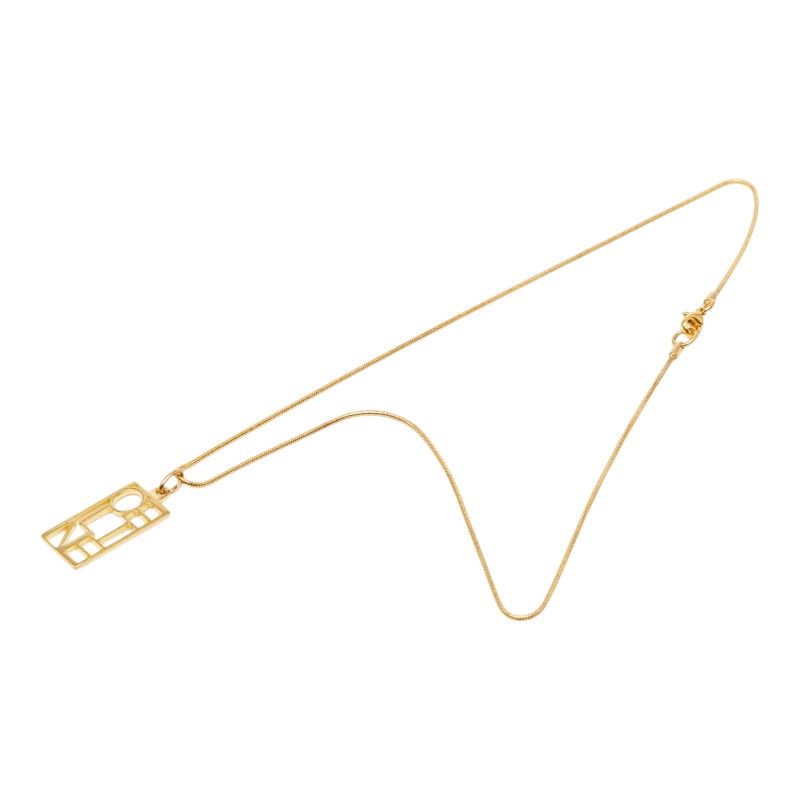 Celine Logo Plate Chain Pendant Gold Plated — view 2
