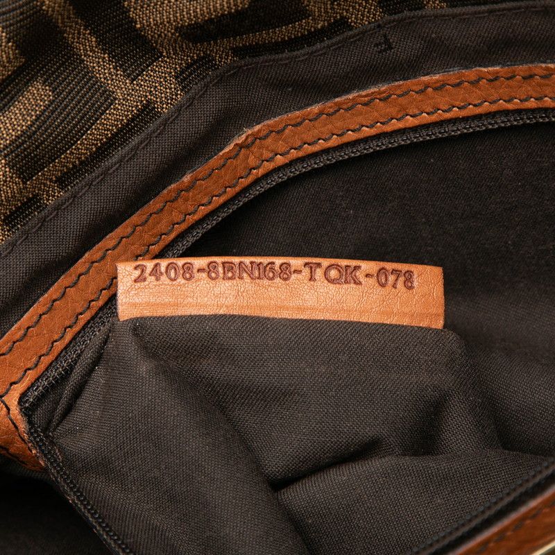 Fendi Zucca Tote Bag Brown Canvas Leather — view 6