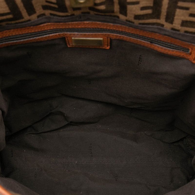 Fendi Zucca Tote Bag Brown Canvas Leather — view 4