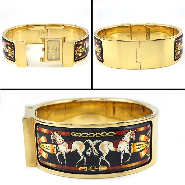 Hermes Watch Bangle Location 01.201.470 Gold Dial Quartz Analog — view 4