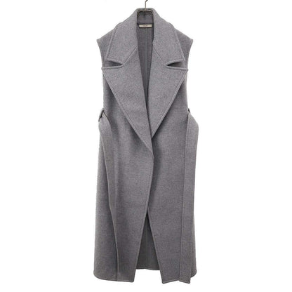 Celine by Phoebe Philo No Sleeve Side Open Wool Coat Gray 36