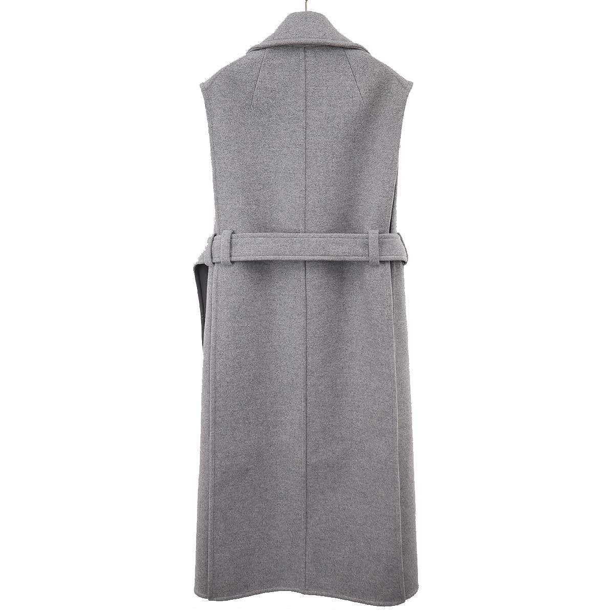Celine by Phoebe Philo No Sleeve Side Open Wool Coat Gray 36 — view 2