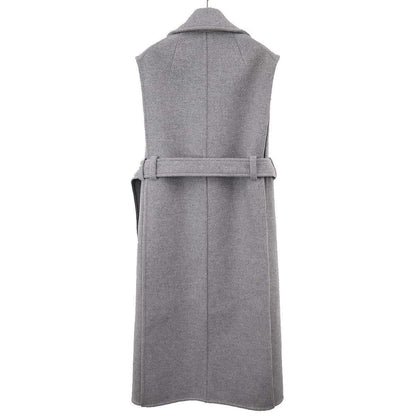 Celine by Phoebe Philo No Sleeve Side Open Wool Coat Gray 36 — view 2
