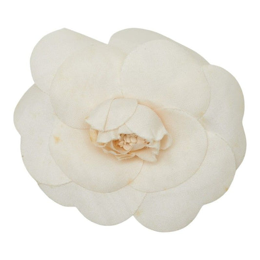 Chanel Camellia Vintage Brooch Corsage Ivory Fabric