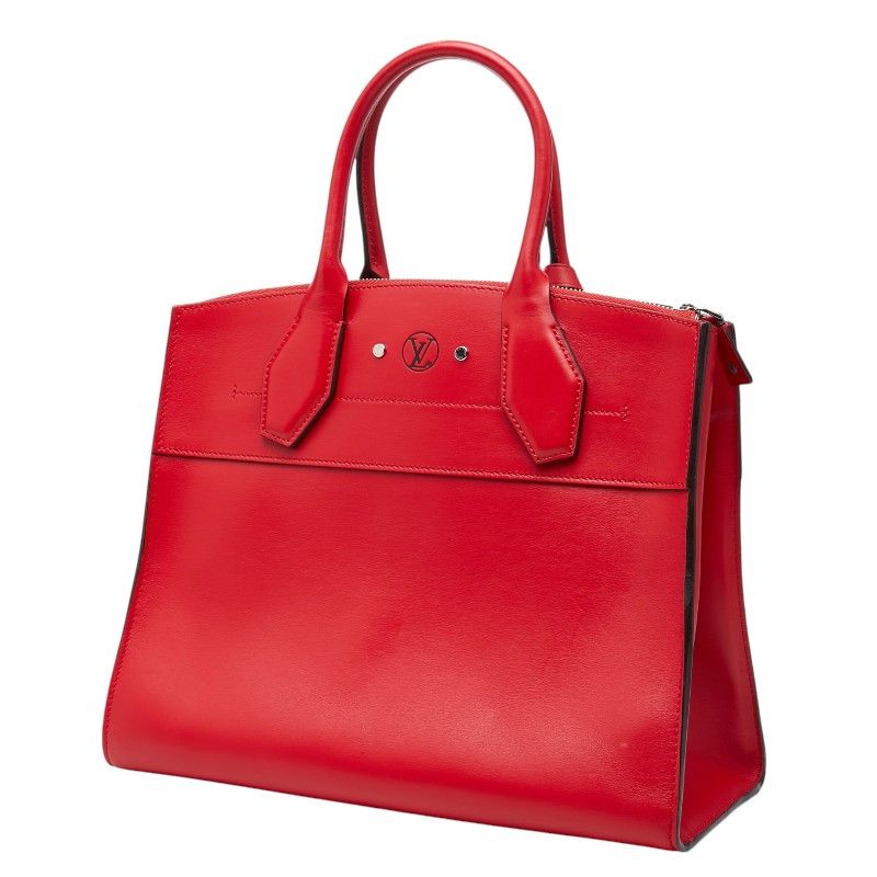 Louis Vuitton City Steamer MM Handbag Red Leather — view 2