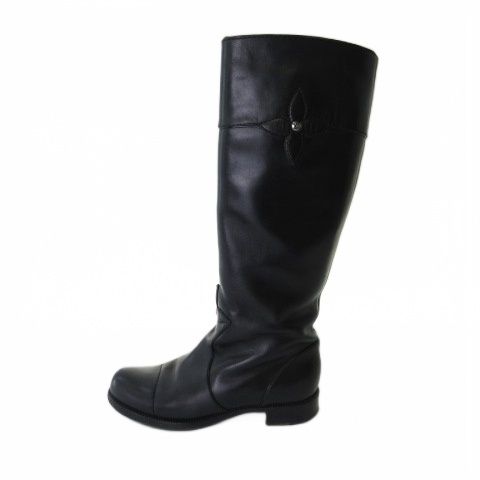 Louis Vuitton Long Boots Jockey Leather Black — view 2