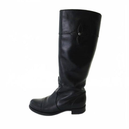 Louis Vuitton Long Boots Jockey Leather Black — view 2