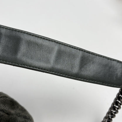 Chanel CC Logo Chain Shoulder Bag 2-Way Faux Fur Fabric Green — view 8