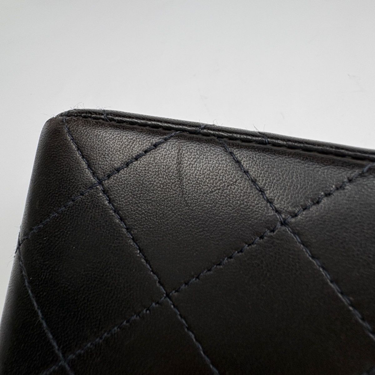 Chanel Quilted Double Flap Chain Shoulder Bag CC Logo Leather Black — view 3