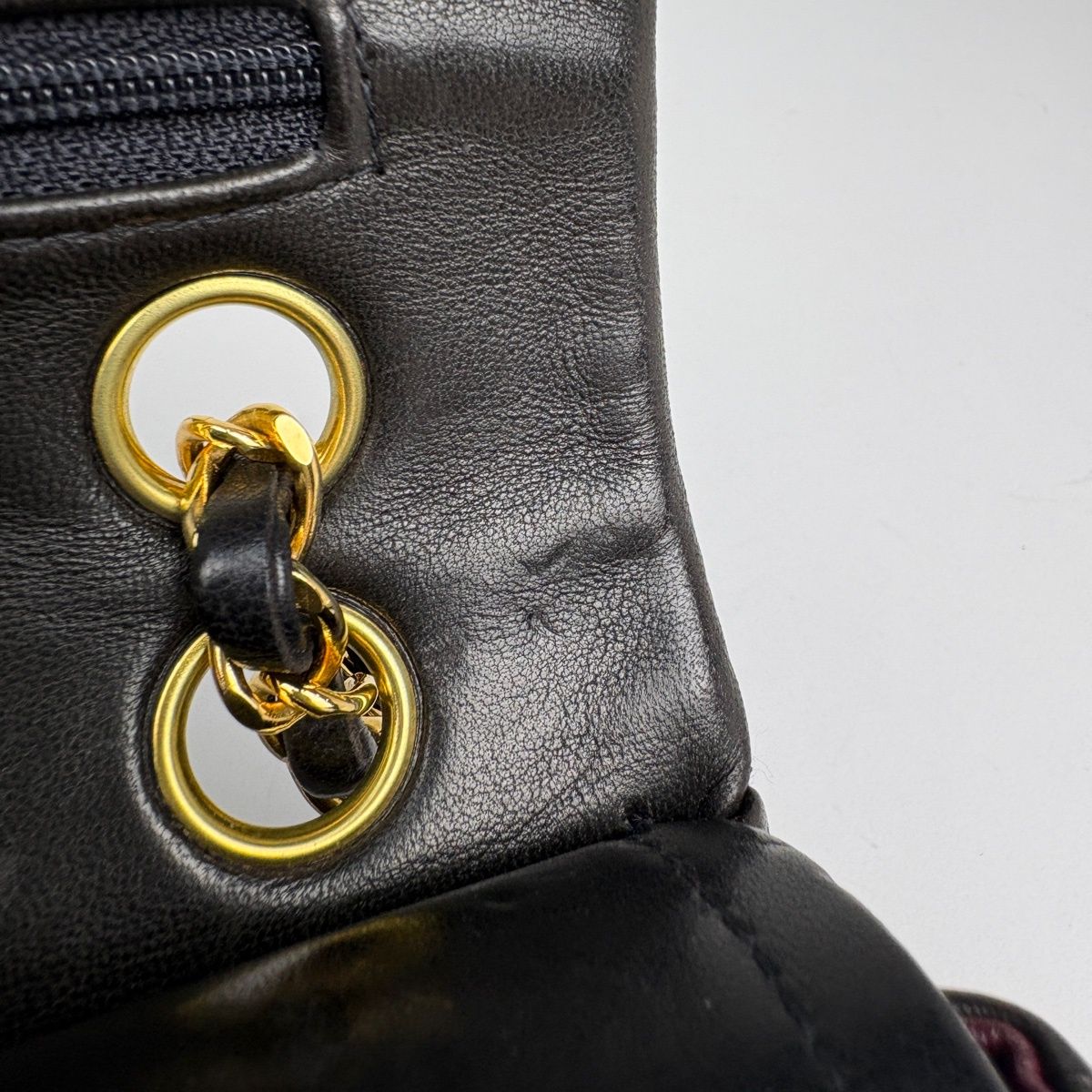 Chanel Quilted Double Flap Chain Shoulder Bag CC Logo Leather Black — view 8