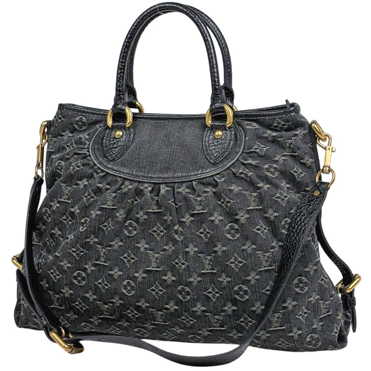 Louis Vuitton Neocavi GM 2-Way Handbag Monogram Denim Noir