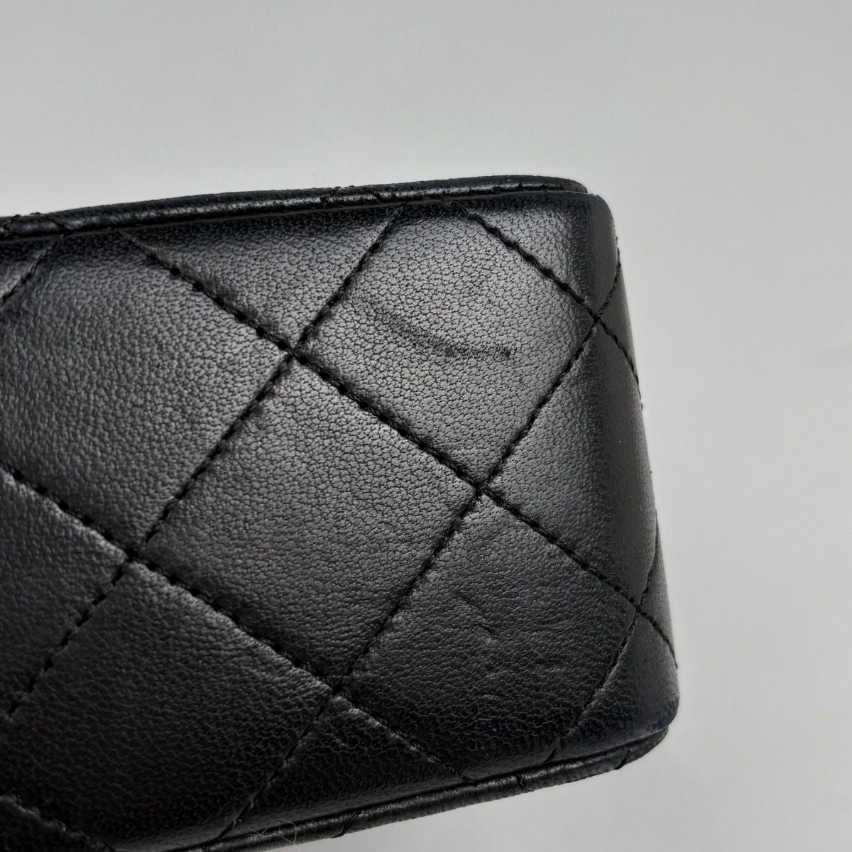 Chanel Quilted Double Flap Chain Shoulder Bag CC Logo Leather Black — view 3