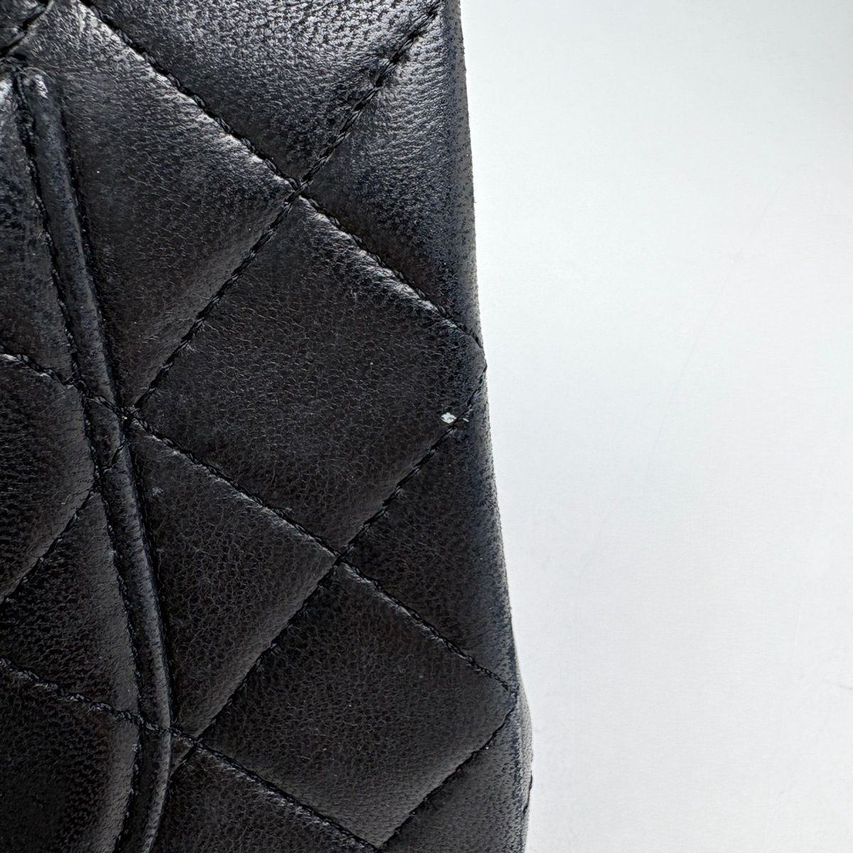 Chanel Quilted Double Flap Chain Shoulder Bag CC Logo Leather Black — view 6