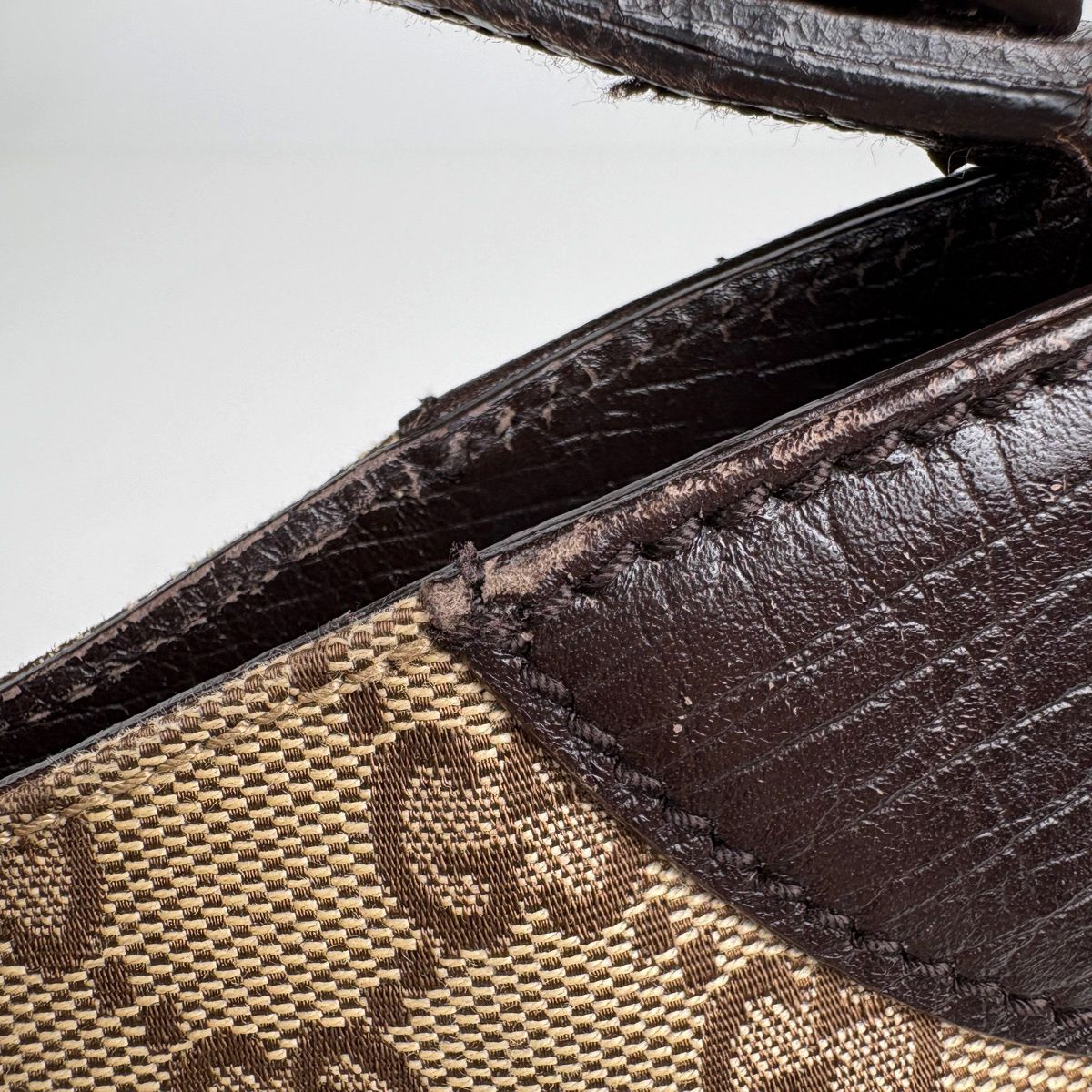 Gucci Horsebit Shoulder Bag GG Pattern Canvas Brown — view 5