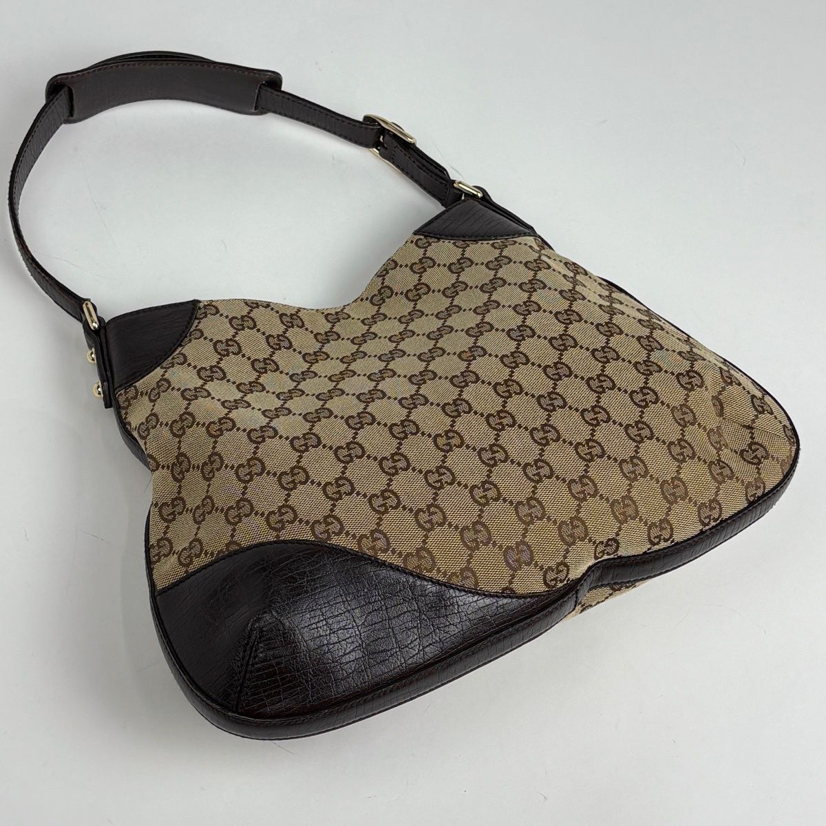 Gucci Horsebit Shoulder Bag GG Pattern Canvas Brown — view 2