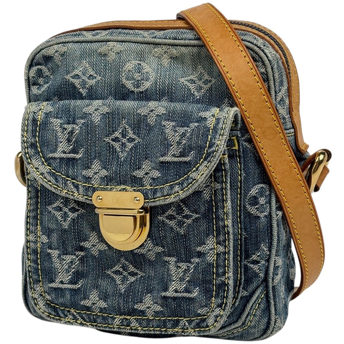 Louis Vuitton Camera Bag Pochette Monogram Denim Blue