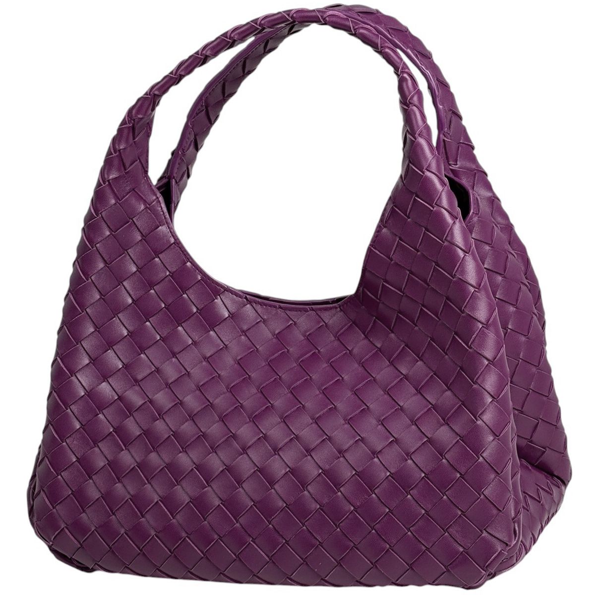 Bottega Veneta Campana Intrecciato Tote Bag Leather Purple