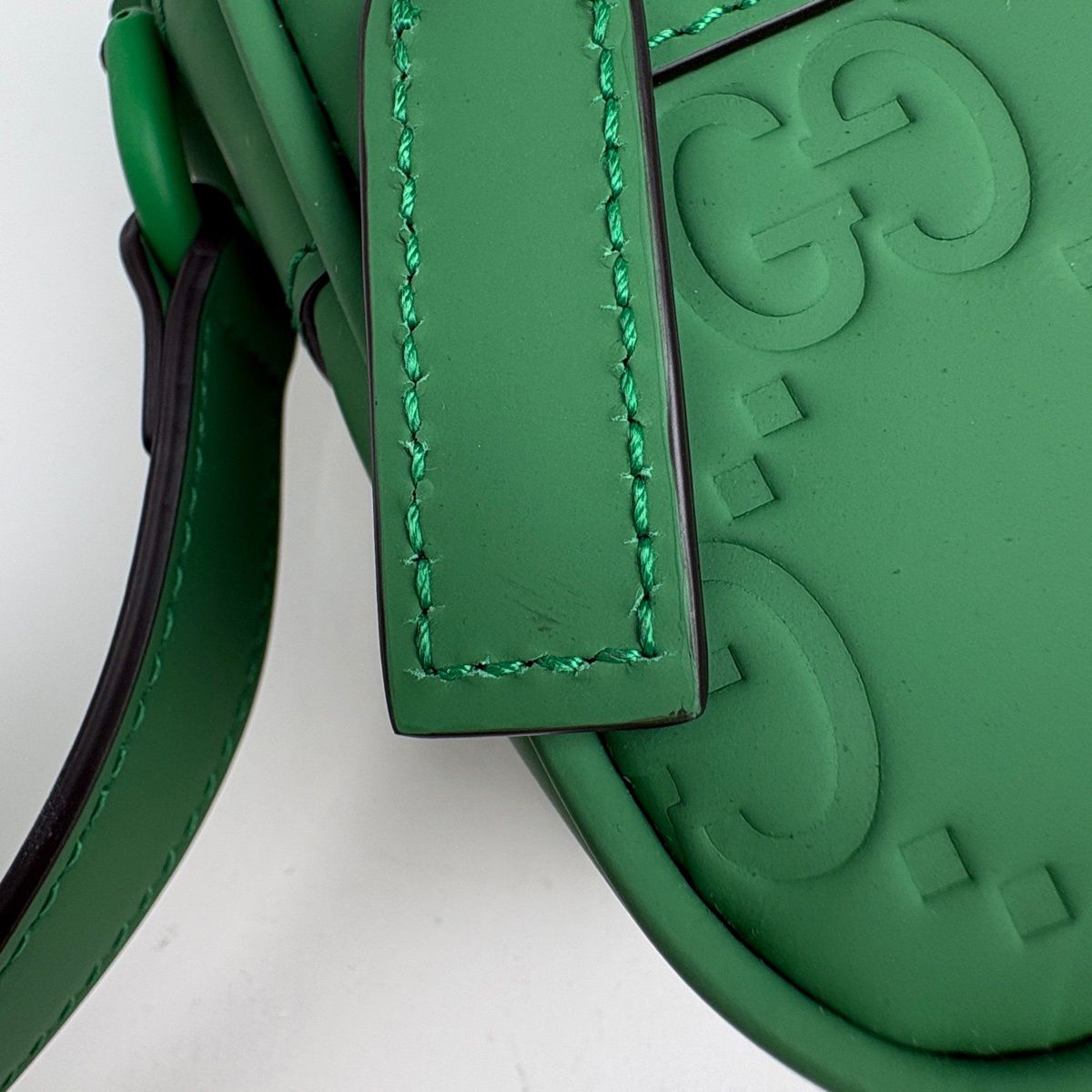Gucci GG Rubber Effect Mini Shoulder Bag Leather Green — view 6