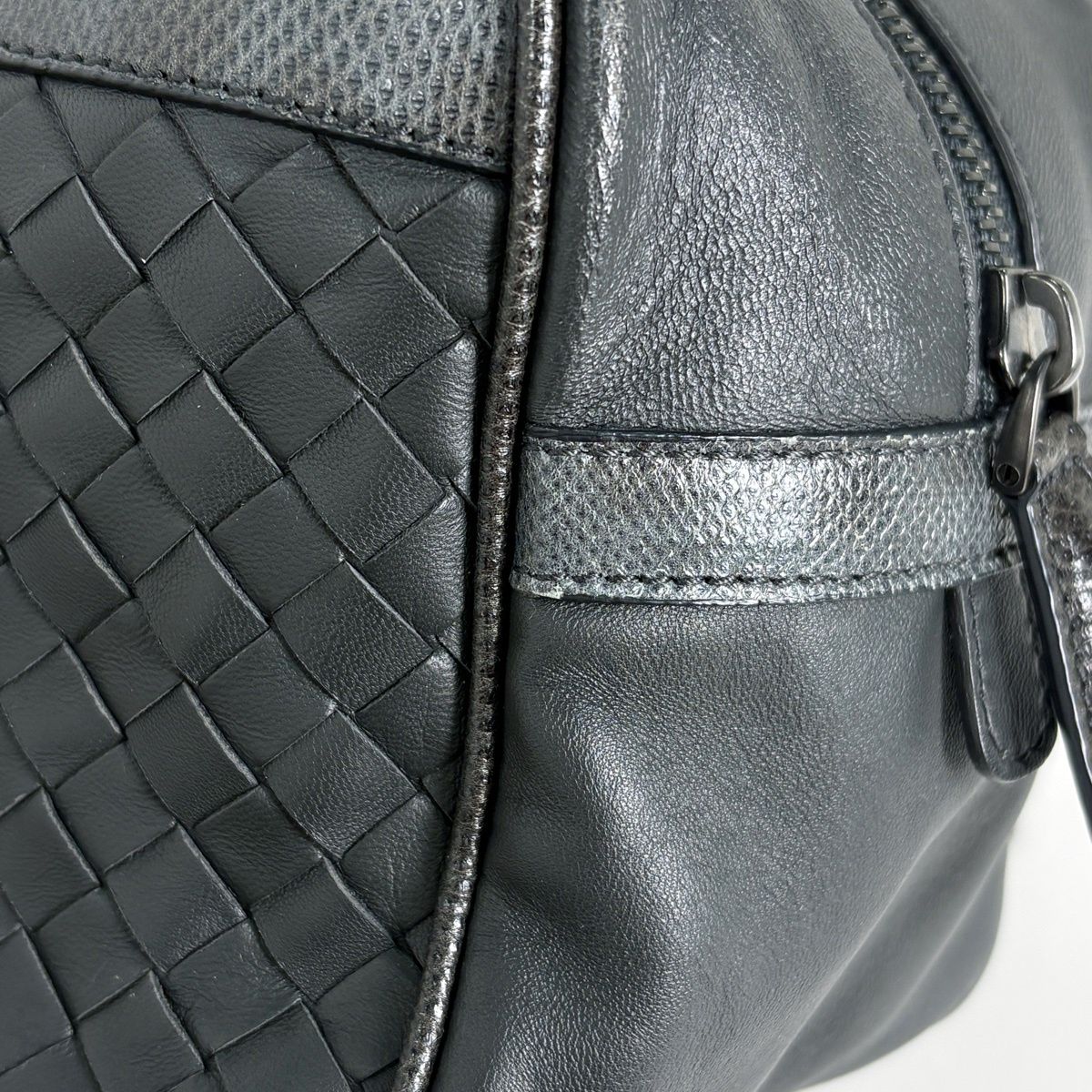 Bottega Veneta Intrecciato Chain Tote Bag Leather Dark Green — view 4