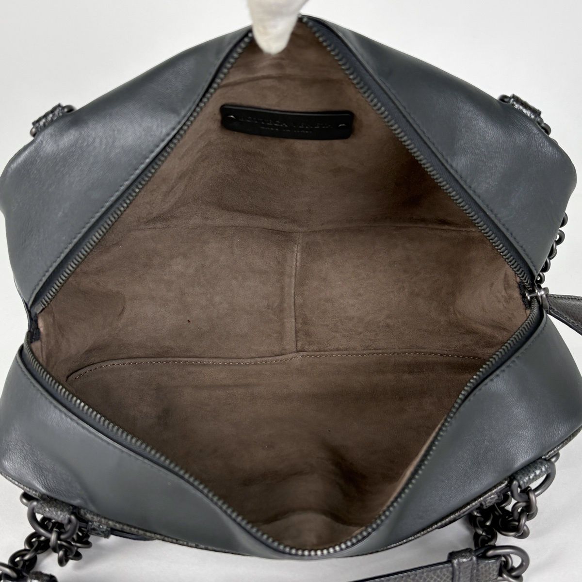 Bottega Veneta Intrecciato Chain Tote Bag Leather Dark Green — view 8