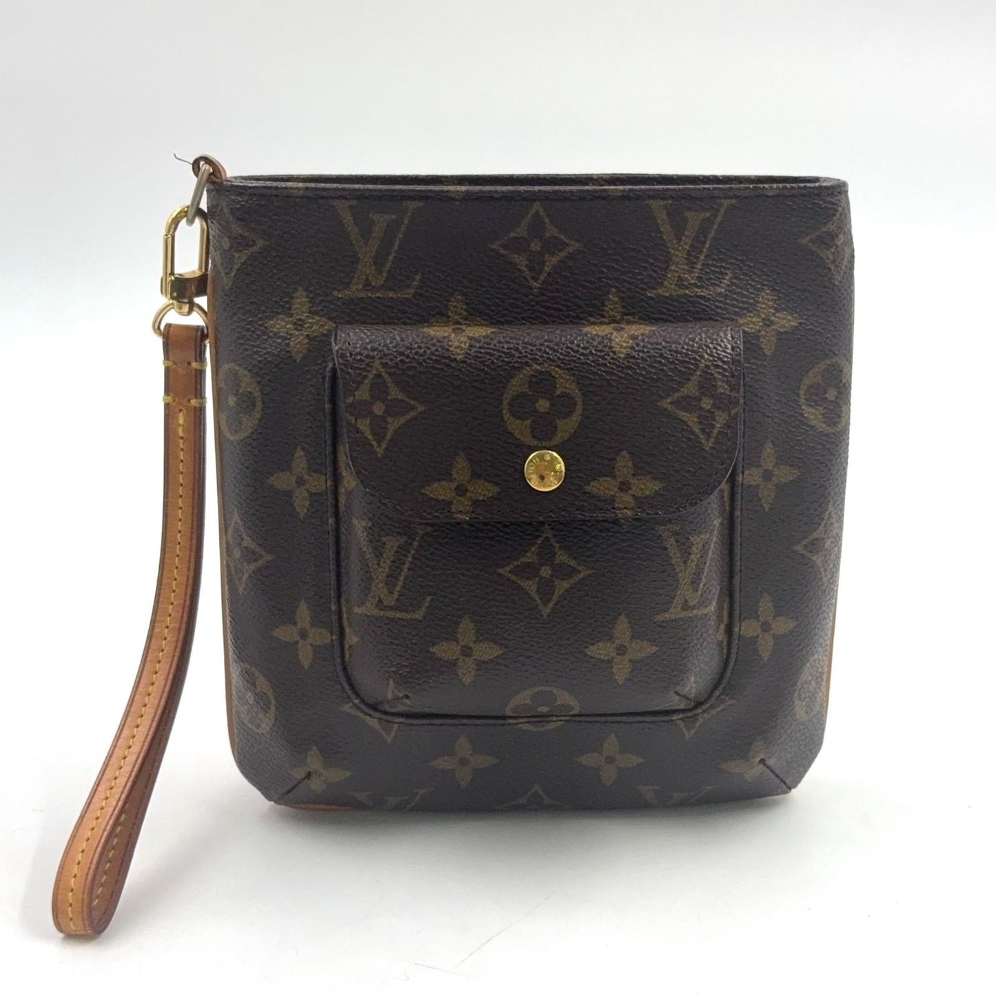 Louis Vuitton Partition Monogram Leather Brown Light Pouch Gold